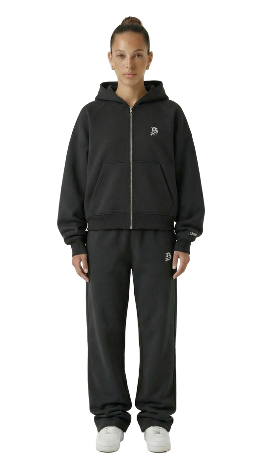 BASIC TRACKSUIT DARK GREY (ZIPPER + JOGGER)