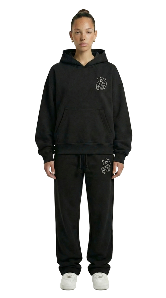 PATCHIE TRACKSUIT BLACK BUNDLE (JOGGER + HOODIE)