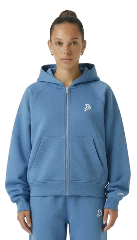 Tracksuit basic zipper light blue für Frauen