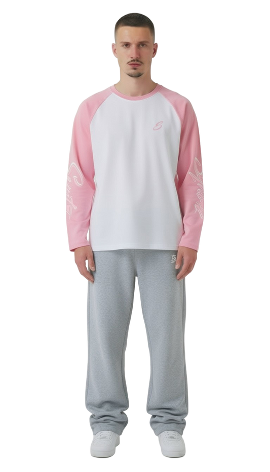 Longsleeve pink für Männer relaxed fit