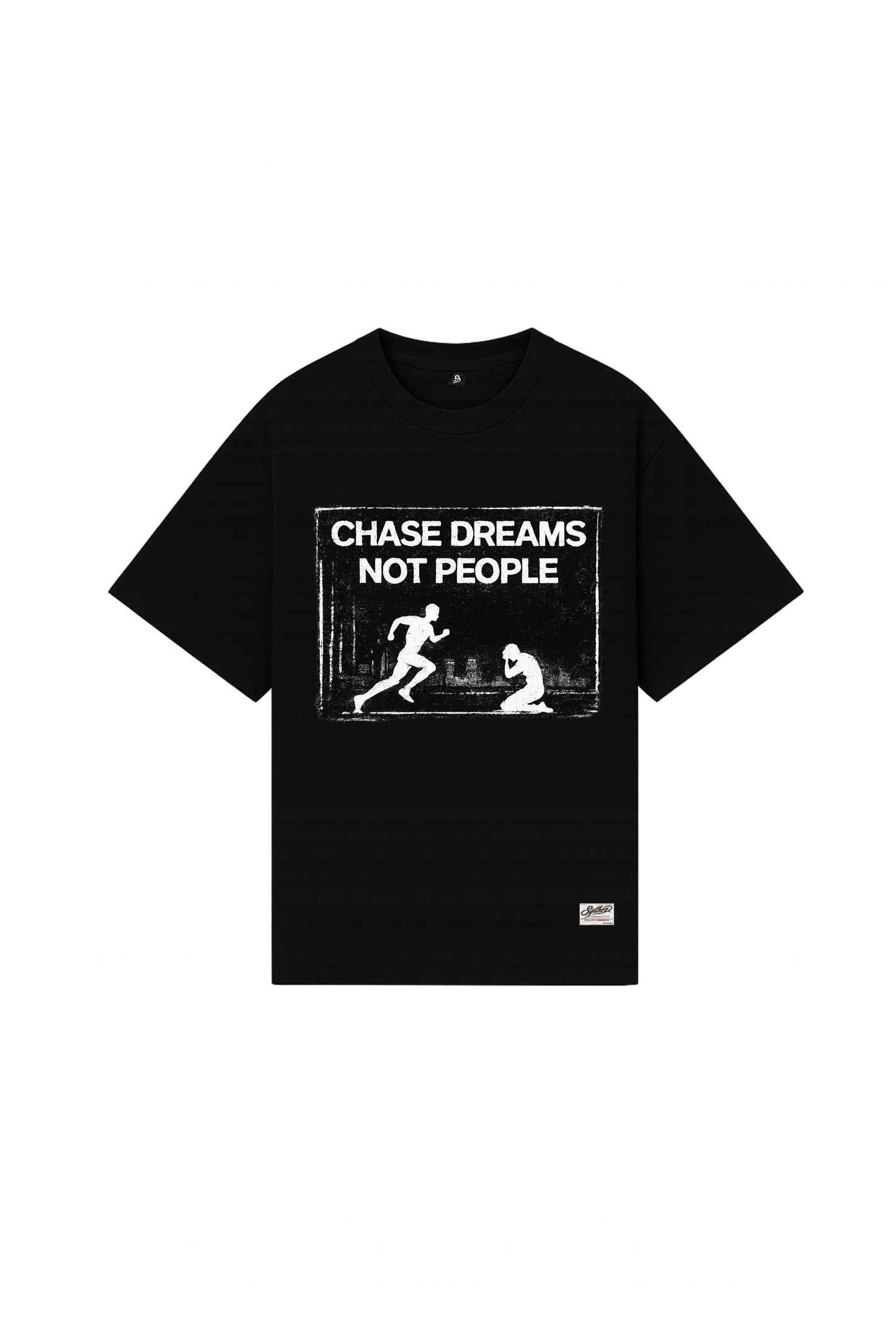Schwarzes oversized fit T-Shirt mit Print