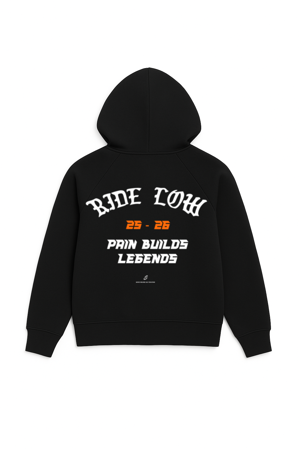 Zip Hoodie schwarz relaxed fit mit weißem Backprint