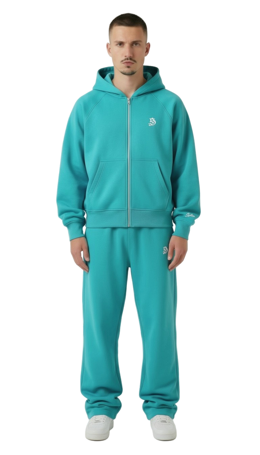 BASIC TRACKSUIT TIFFANY BLUE (ZIPPER + JOGGER)