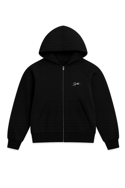 ZIP HOODIE SYNTHEZ RUBBER PATCH BLACK