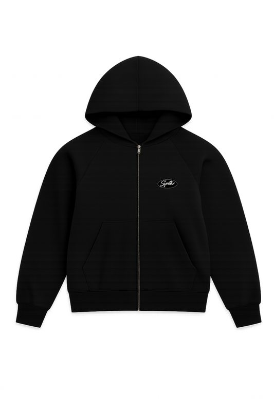 ZIP HOODIE SYNTHEZ RUBBER PATCH BLACK