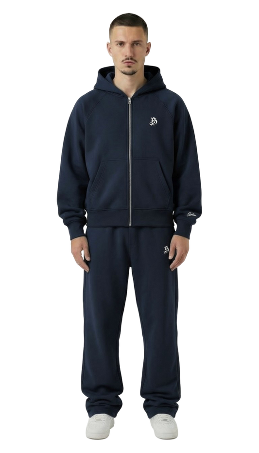BASIC TRACKSUIT NAVY BLUE (ZIPPER + JOGGER)