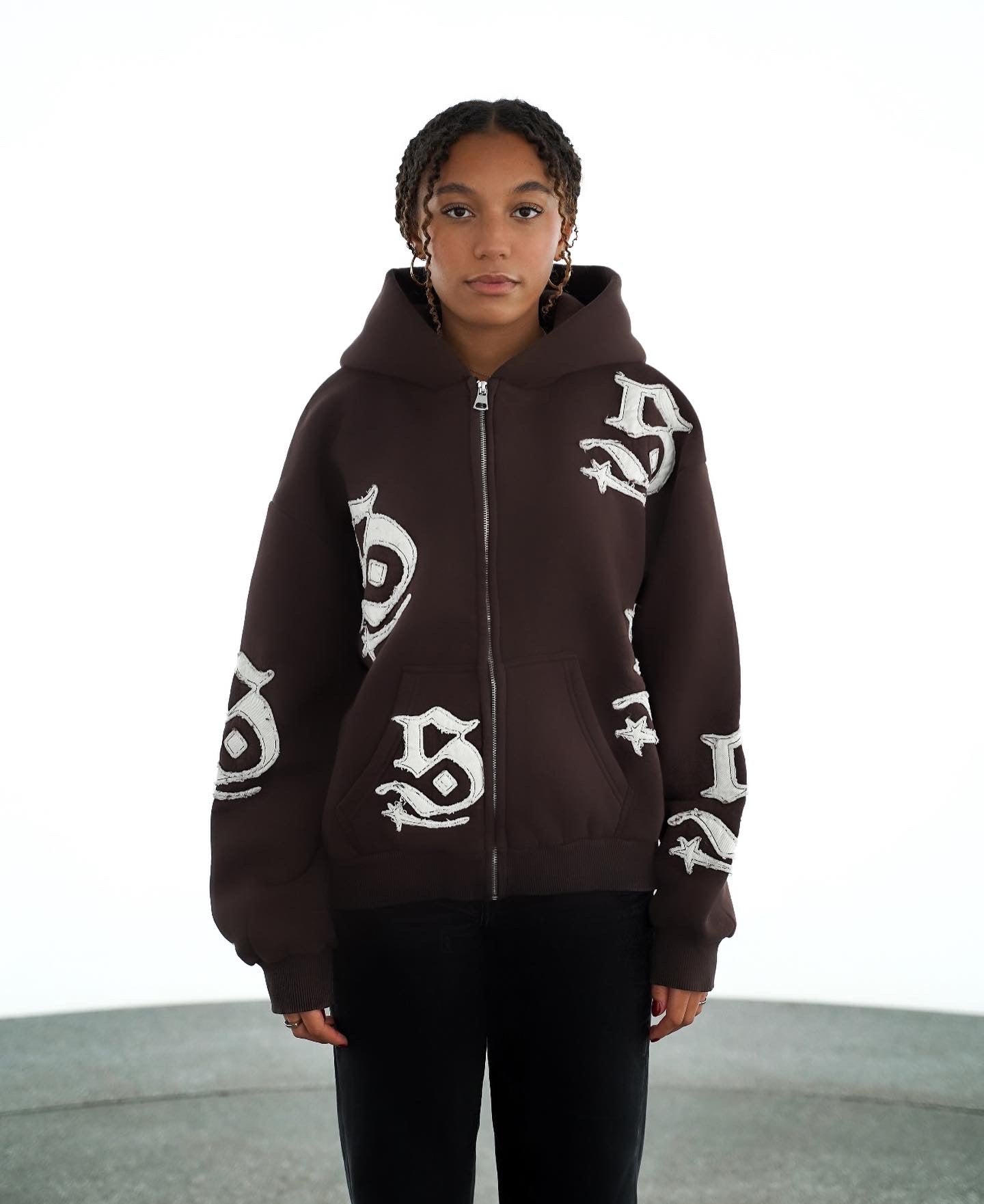 PATCH ZIPPER BROWN