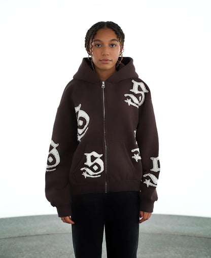 PATCH ZIPPER BROWN