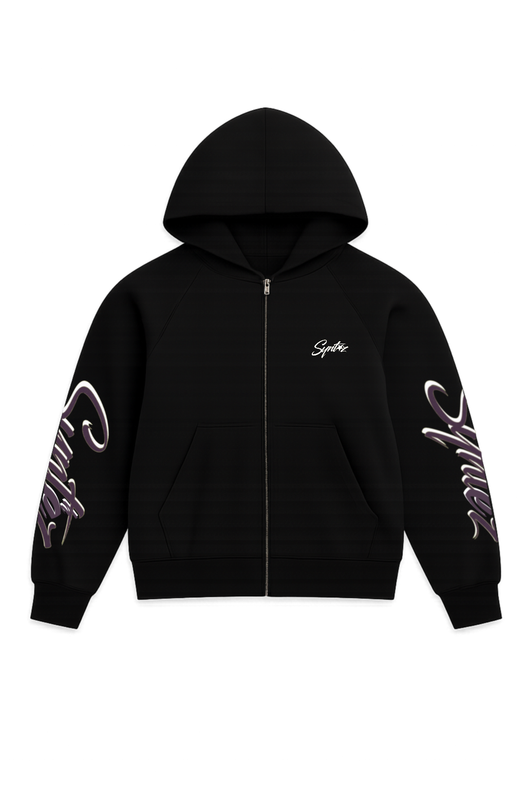 ZIP HOODIE SYNTHEZ SLEEVES BLACK/PURPLE