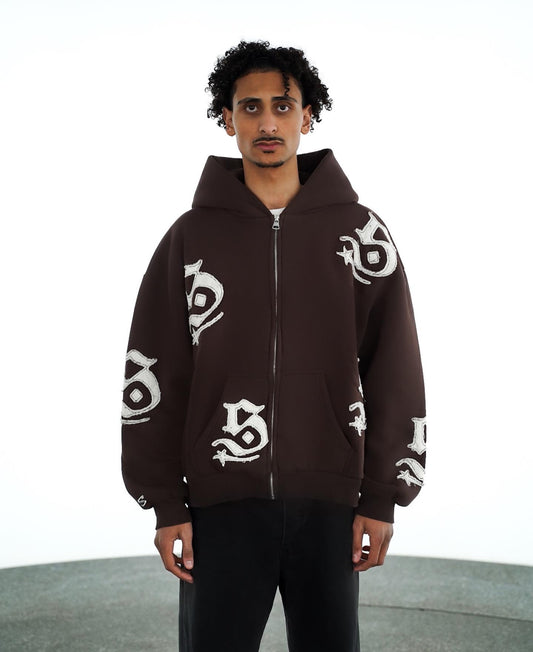 PATCH ZIPPER BROWN