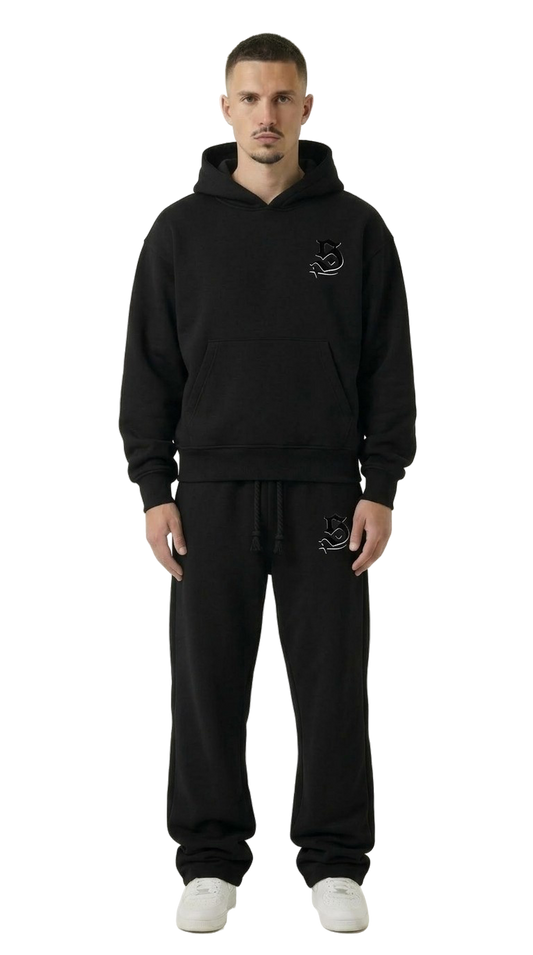 PATCHIE TRACKSUIT BLACK BUNDLE (JOGGER + HOODIE)