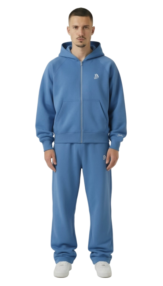BASIC TRACKSUIT LIGHT BLUE (ZIPPER + JOGGER)