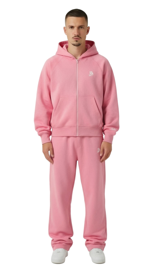 BASIC TRACKSUIT PINK (ZIPPER + JOGGER)