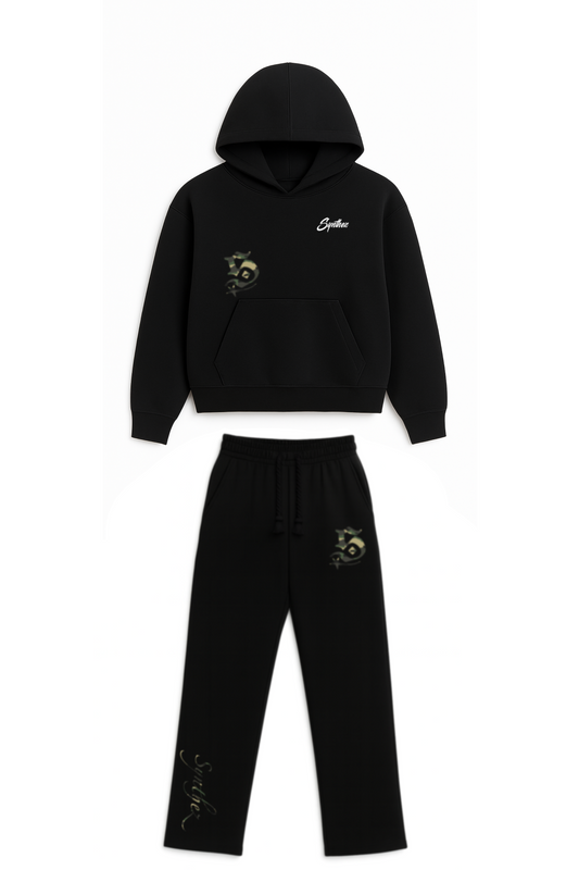 CAMOUFLAGE TRACKSUIT BUNDLE BLACK (JOGGER + HOODIE)