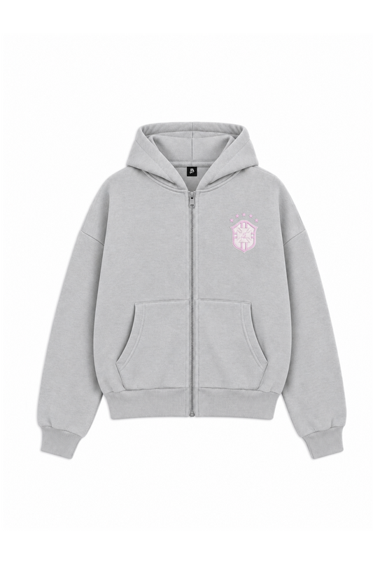 BRAZIL ZIP HOODIE GREY