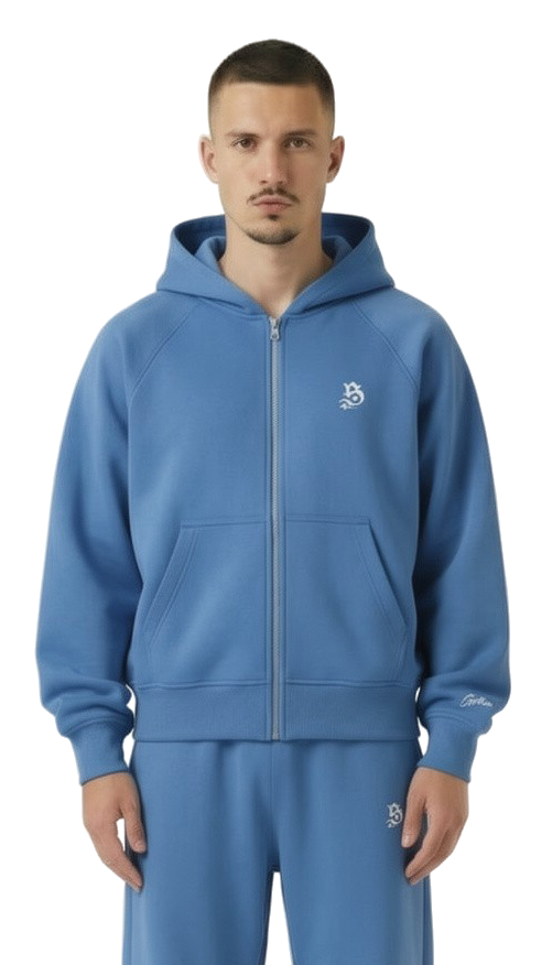 Tracksuit basic zipper light blue für Männer