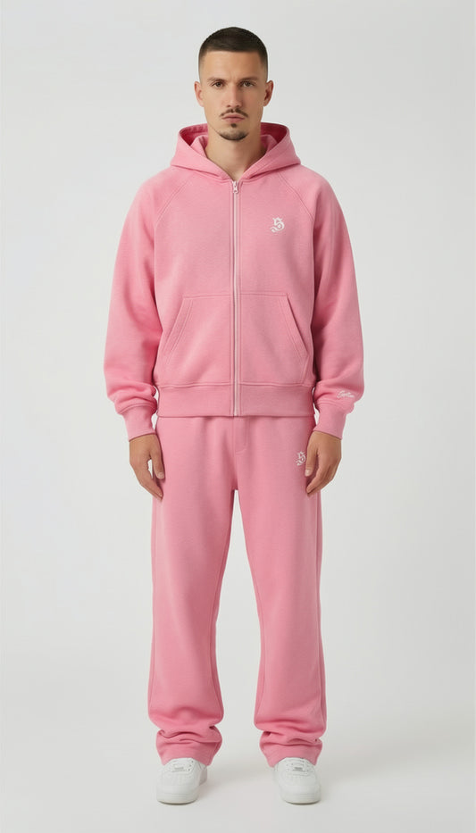 Tracksuit basic pink für Männer mit Zipper