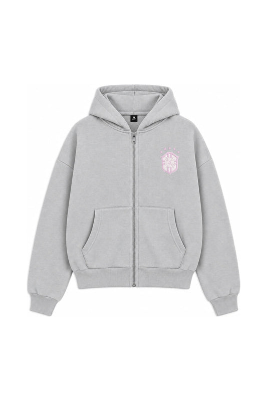 Brazil Zip Hoodie Grey