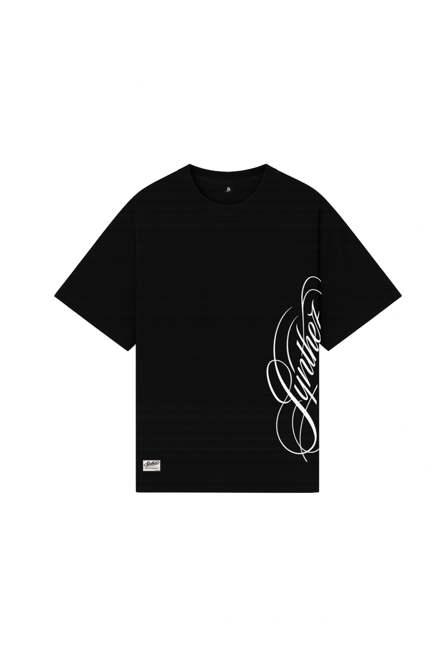 Schwarzes Streetwear T-Shirt mit Synthez Schriftzug